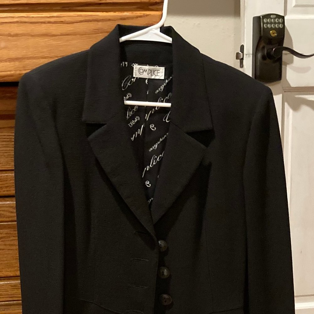 Complice suit and skirt, black, size US small